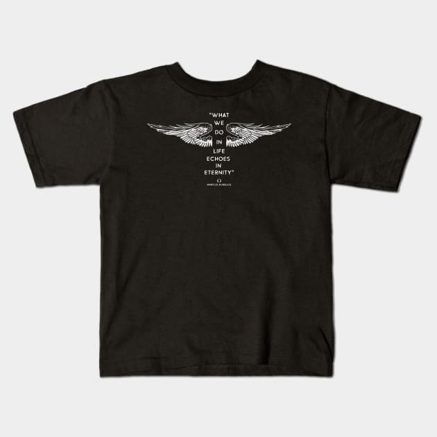 Stoics Quote by Marcus Aurelius Kids T-Shirt by emma17